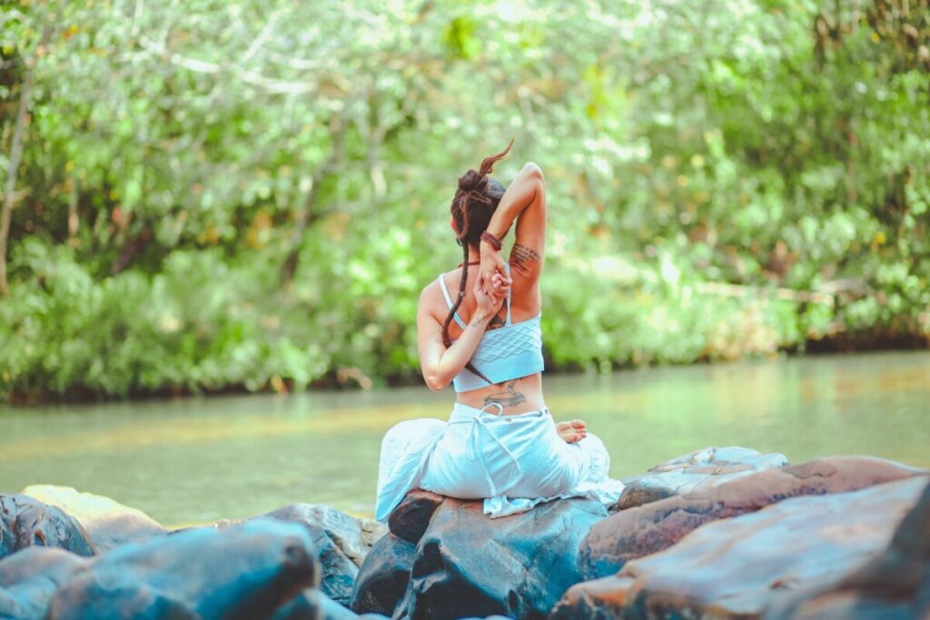 Yoga at the forest